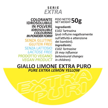 Coloranti in Polvere Serie EXTRA PURI gr 50 - Giallo Limone