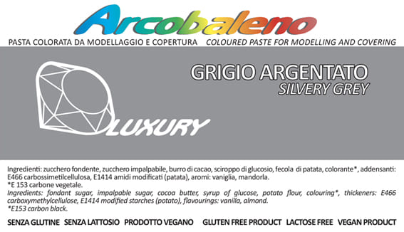 Arcobaleno LUXURY/Perlato Grigio Argentato 900g