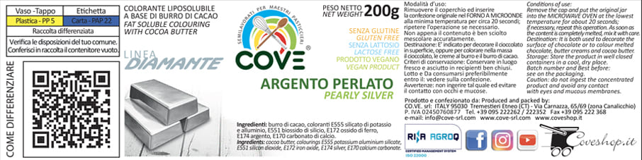 Burro di Cacao DIAMANTE ARGENTO PERLATO 150g