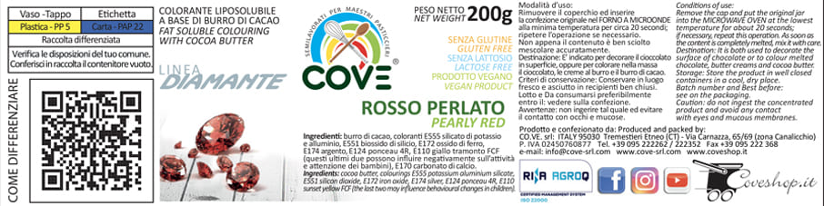 Burro di Cacao DIAMANTE  ROSSO PERLATO 150g