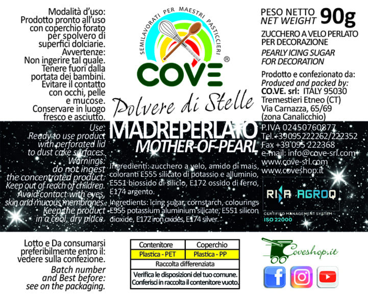 Polvere di Stelle Madreperla 90g – dosatore spargizucchero