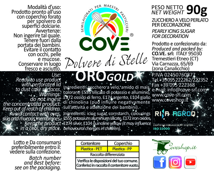 Polvere di Stelle Oro 90g – dosatore spargizucchero