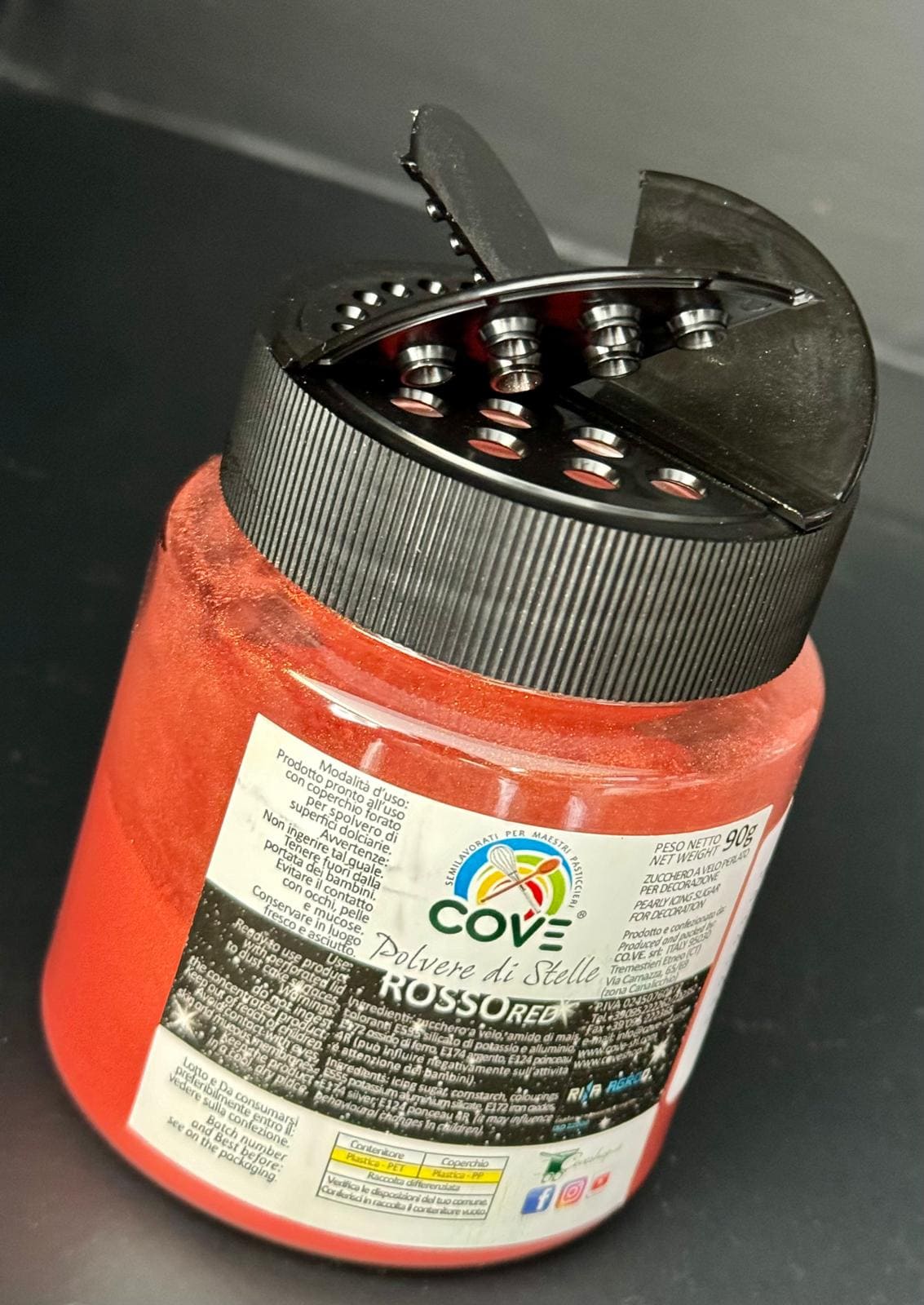 Polvere di Stelle Rosso Perlato 90g – dosatore spargizucchero